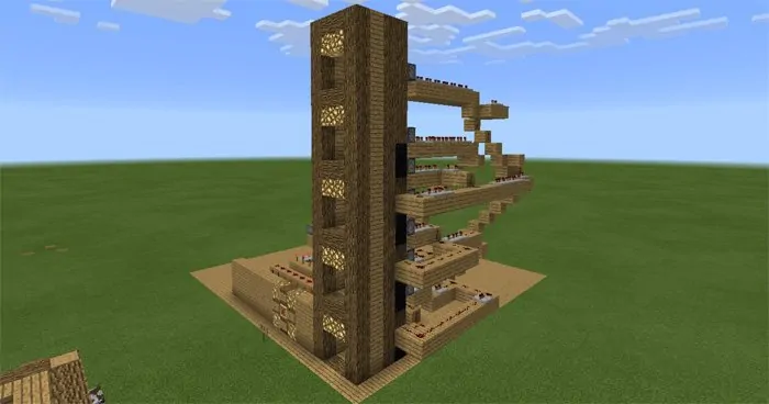 5-ти этажный лифт в Minecraft PE