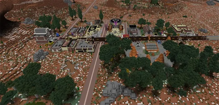 Вид на город Радиатор-Спрингс из фильма тачки