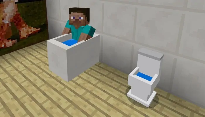 Стив сидит в ванной
