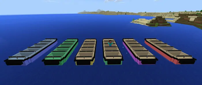 Прогулочные лодки разных цветов